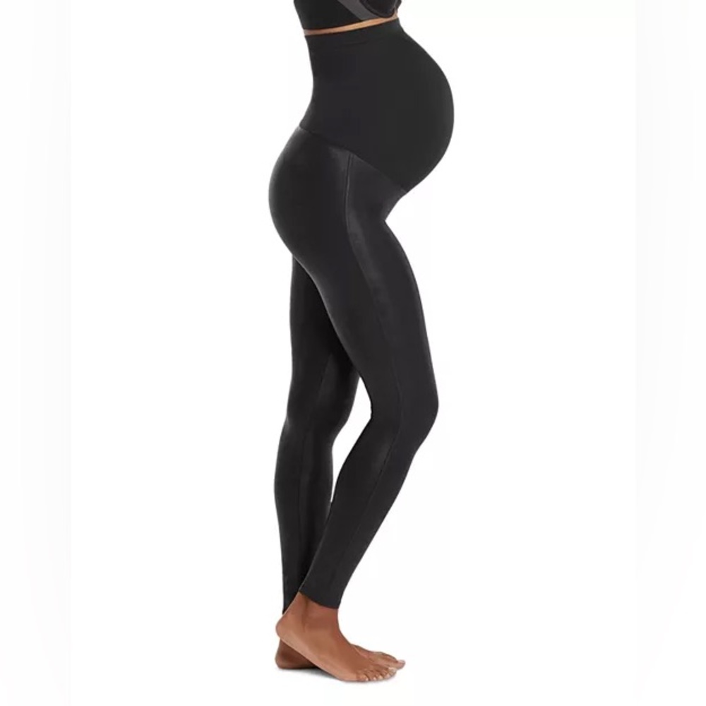 Spanx MATERNITY Mama Faux Leather Leggings Medium - Picture 2 of 7
